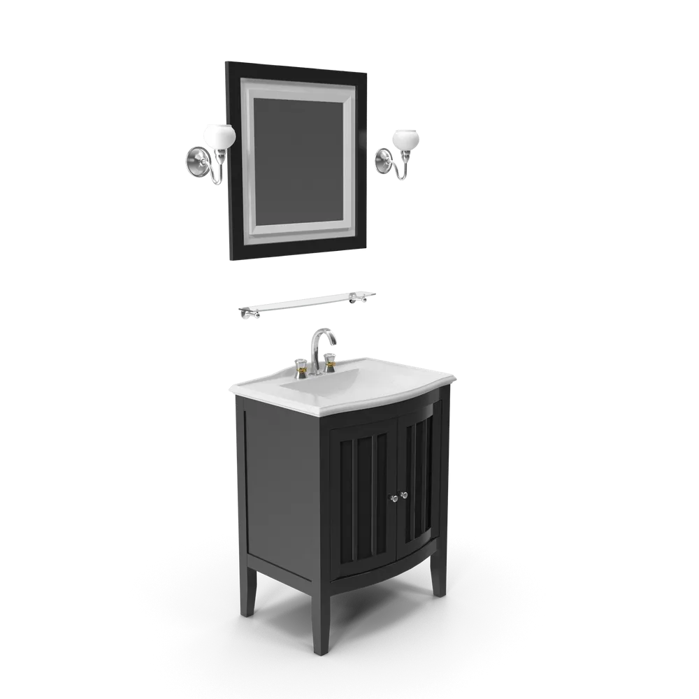Wooden Bathroom Sink With Mirror, image 2