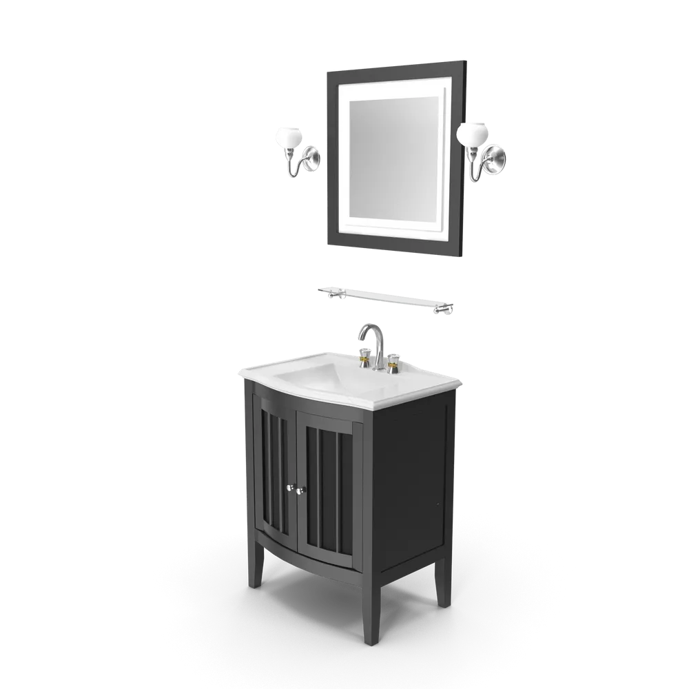 Wooden Bathroom Sink With Mirror, image 3