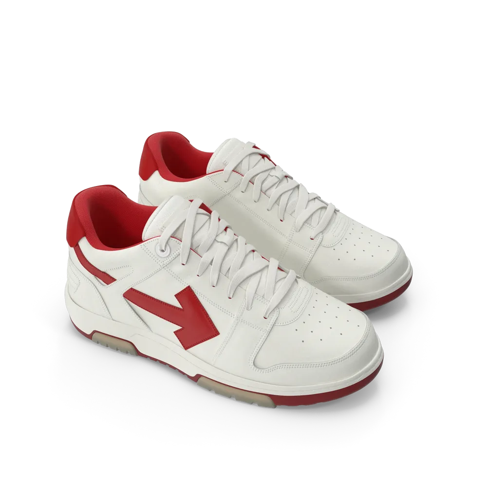Sports Sneakers Off White & Red, image 2