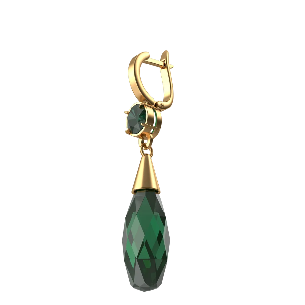 Green Crystal Earring, image 2