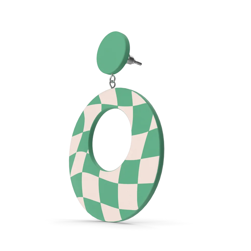 Green Oval Earring, image 2